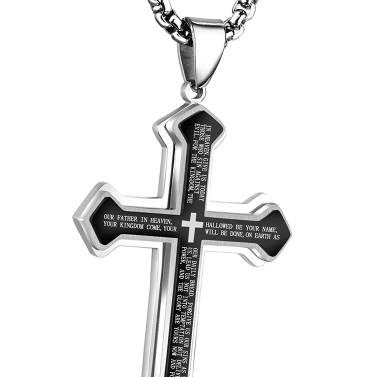 Cross Pendant Necklace Black