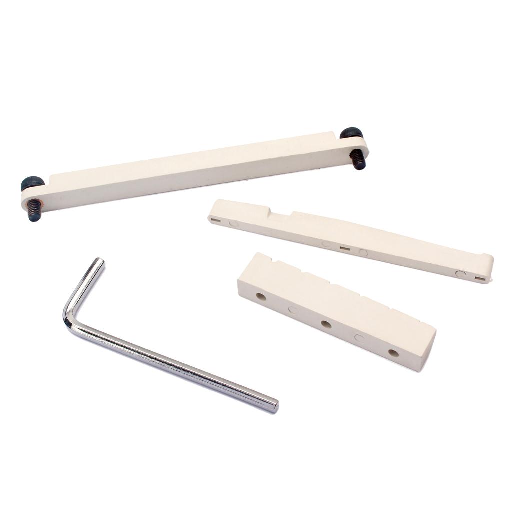 Đàn Guitar Cầu Thay Thế Xương Hạt W/Giàn cho Đàn Acoustic Dân Gian Đàn Guitar Màu Be