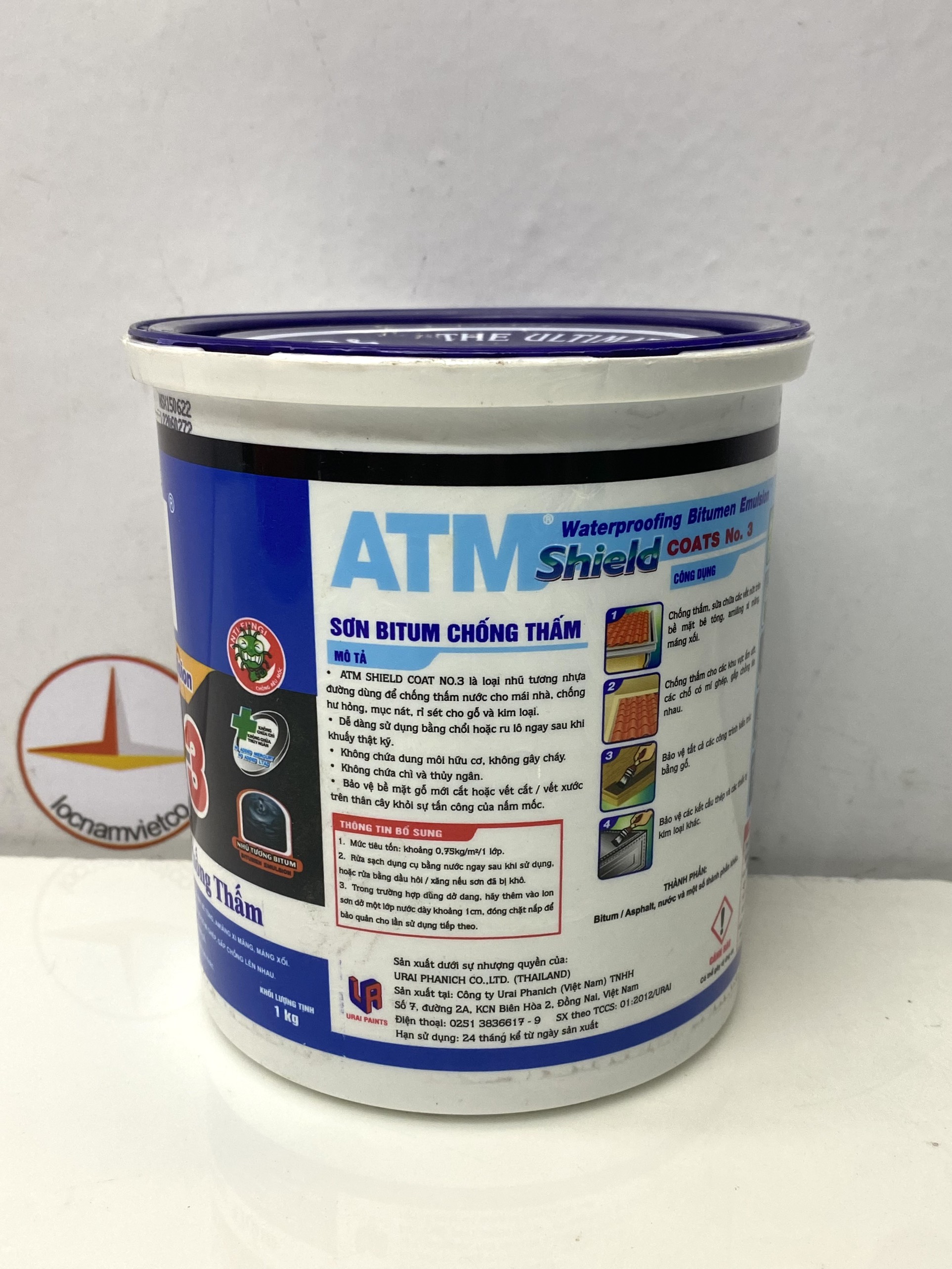 Sơn Bitum - chống thấm nhựa đường màu đen 1kg