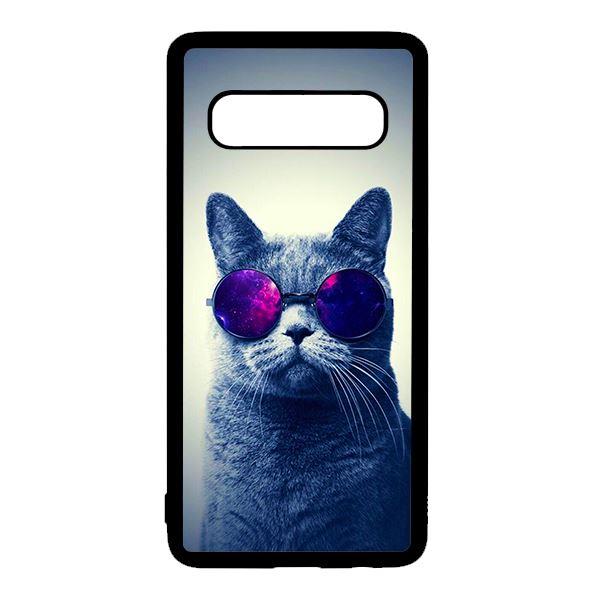 Ốp lưng điện thoại dành cho Samsung S10  Mèo Đeo Kính Tím