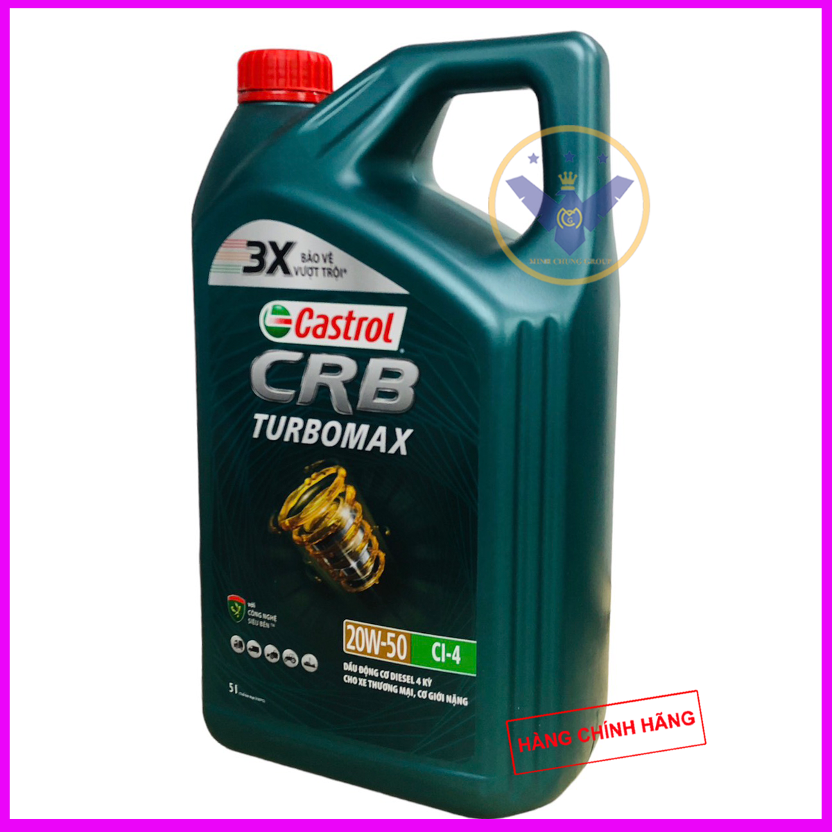 Bộ 2 Dầu nhớt ô tô Castrol CRB Turbomax 20W-50 can 5L API CH-4