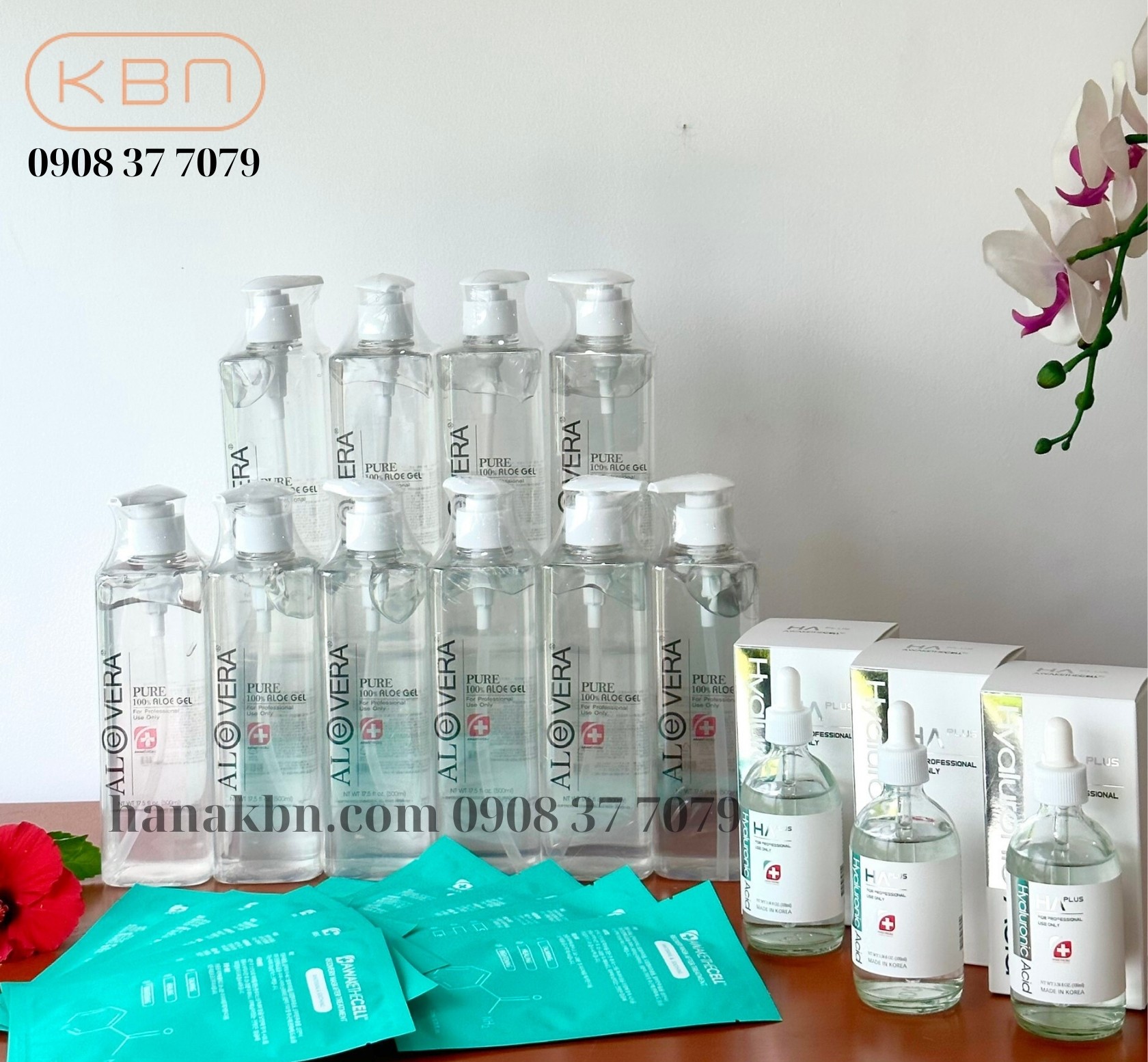 Combo 10 Chai Gel Nha Đam Aloe Vera Hàn Quốc - Làm Dịu Da Nhạy Cảm, Khô, Mụn + Tặng 3 Serum HA Plus 100ml + Tặng 10 Mặt Nạ Soothing