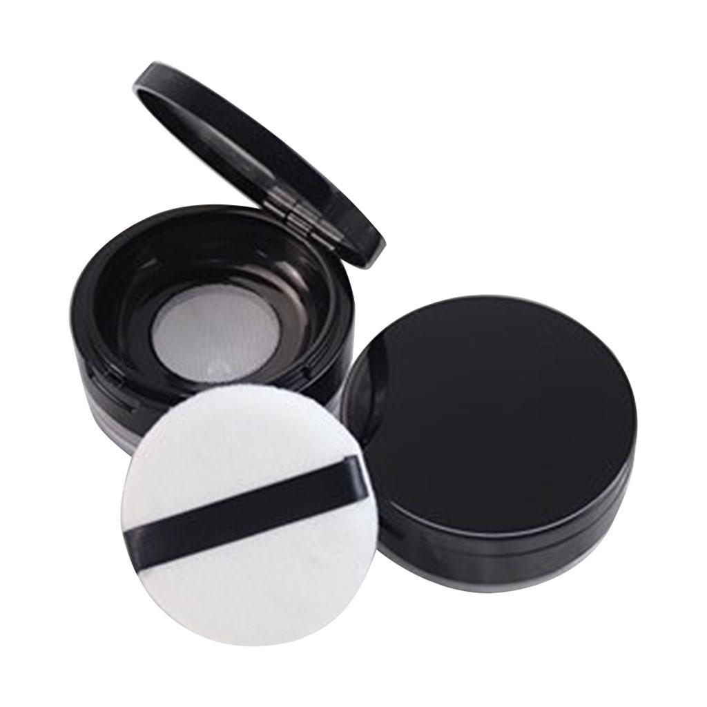 20g Empty Loose Powder Case Facial Blusher Container Jars W/ Puff Blender 2x