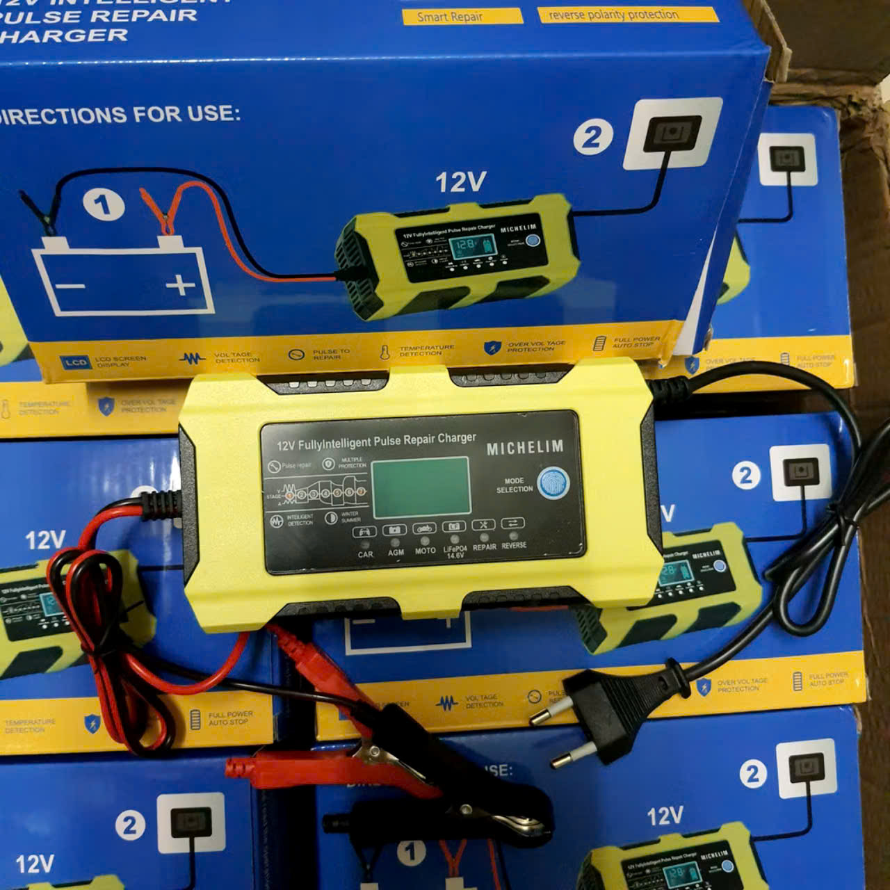 Bộ Sạc Ắc Quy Michel Công Nghệ Đức Sạc 7 Giai Đoạn Tự Động Thông Minh 12V-100Ah