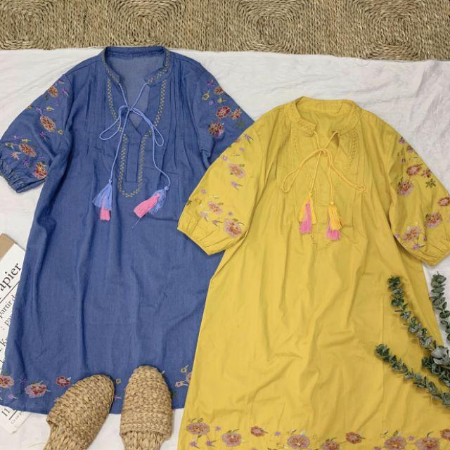 ĐẦM DOLL THÊU HOA BOHEMIAN