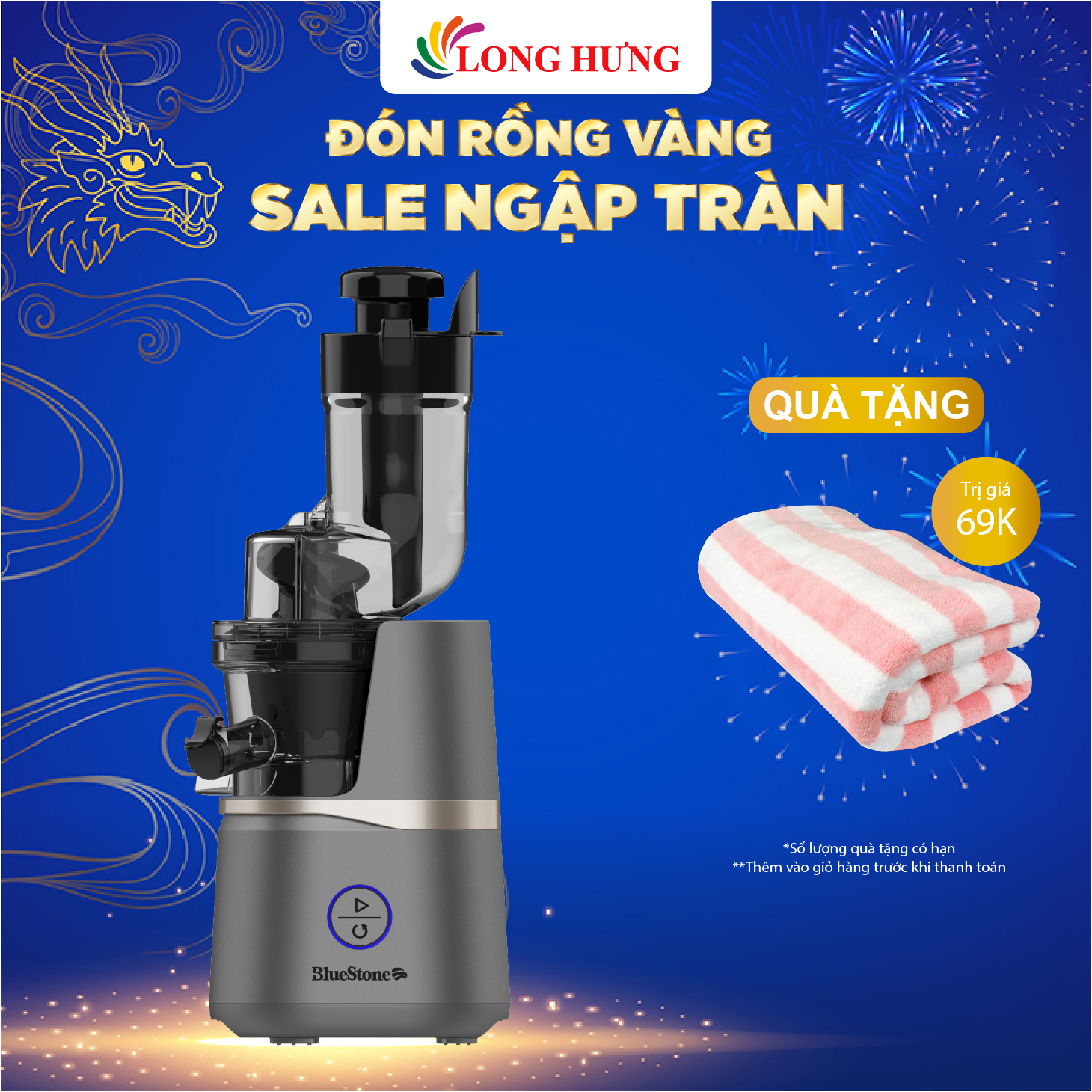 Máy ép chậm Bluestone SJB-6558 - Hàng chính hãng