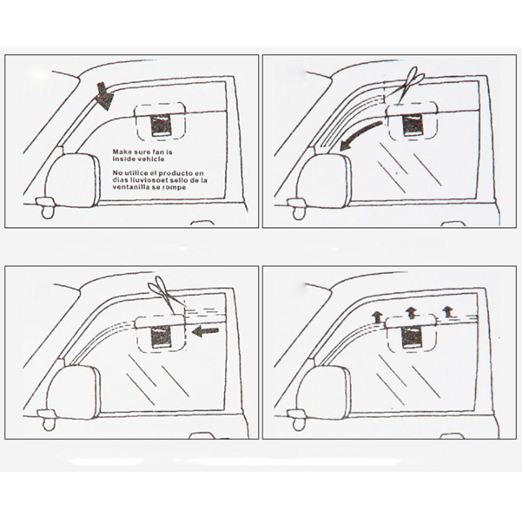 Automobile Cooler Ventilation Fan Air Vent Exhaust Heat Fan Solar Energy Powered Vehicle Car Auto with Rubber Strip
