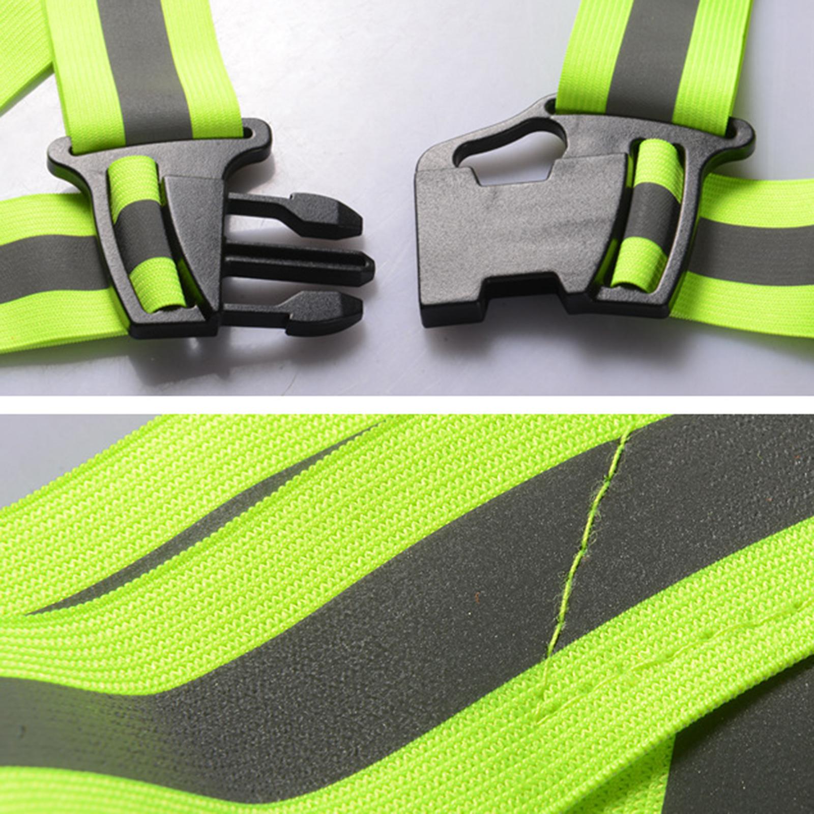 Reflective Vest Gear, Cycling Reflective Bands, Adjustable Safety Vests High Visible Belt Wristbands Straps for Night Running Outdoor Dog Walk Jogging