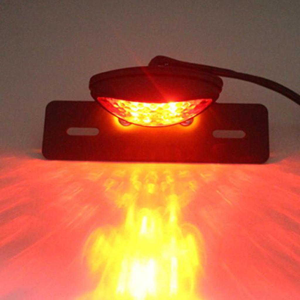 12V 14-LED Motorcycle Turn Signal Brake License Plate Integrated Tail Light