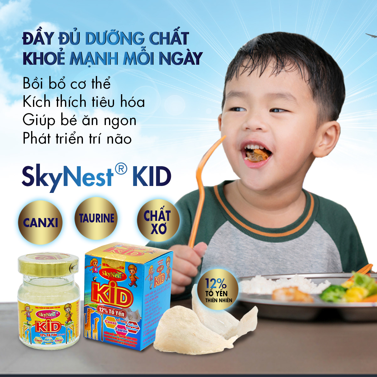 [Combo 5 TẶNG 1 lọ cùng loại (6 lọ x 70ml) Thực phẩm bổ sung Nước yến sào SkyNest Kid chất lượng đạt chuẩn quốc tế, bồi bổ sức khỏe, kích thích tiêu hóa, tăng chiều cao, rất tốt cho trí não trẻ và tăng cường hệ miễn dịch