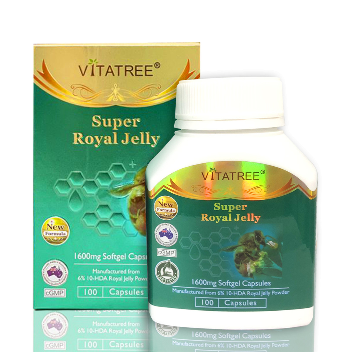 Thực phẩm bảo vệ sức khỏe Úc - Viên uống sữa ong chúa VITATREE Super Royal Jelly 1600mg 365 viên - Hàng Chính Hãng