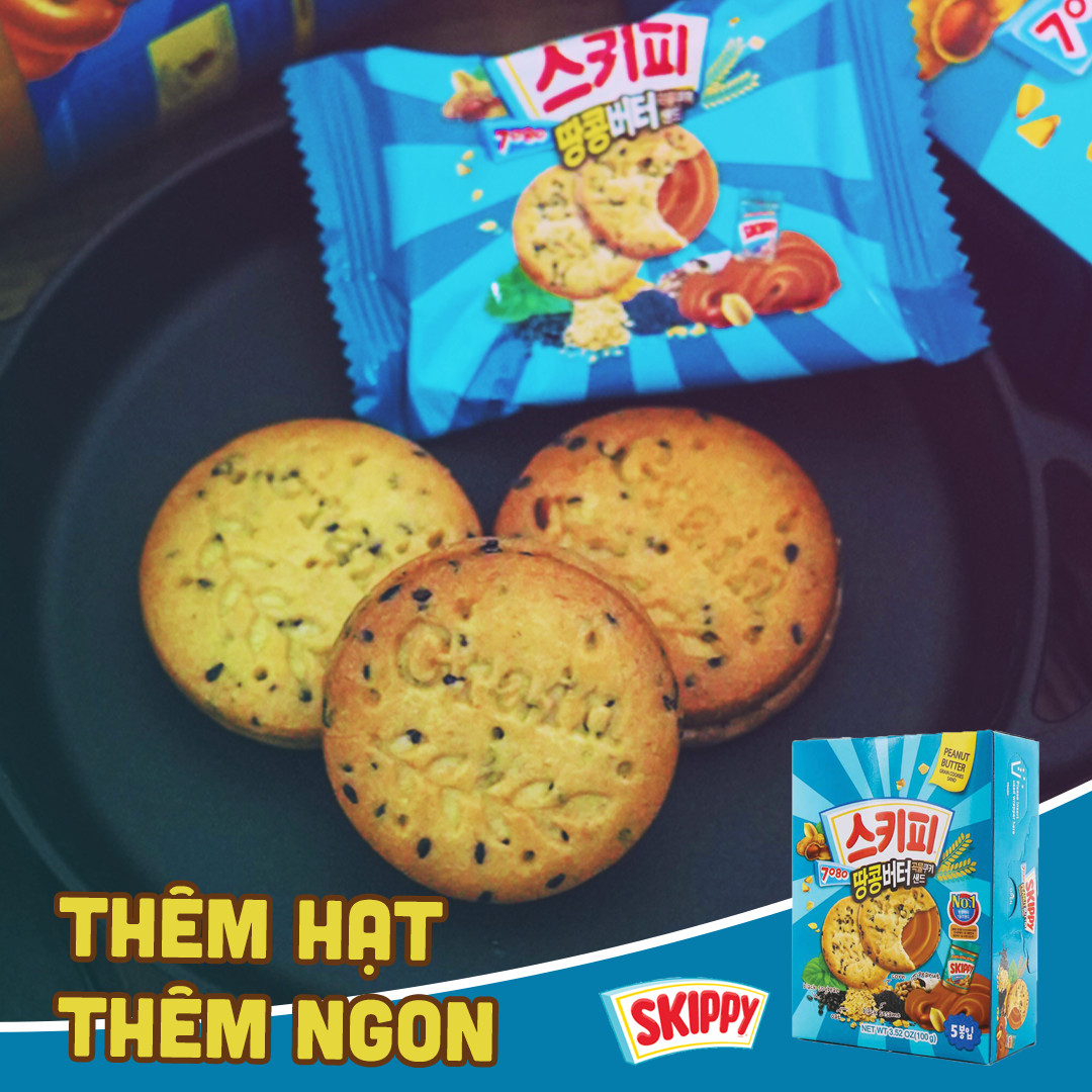 Bánh Quy Hạt Ngũ Cốc Nhân Bơ Đậu Phộng Skippy 100g