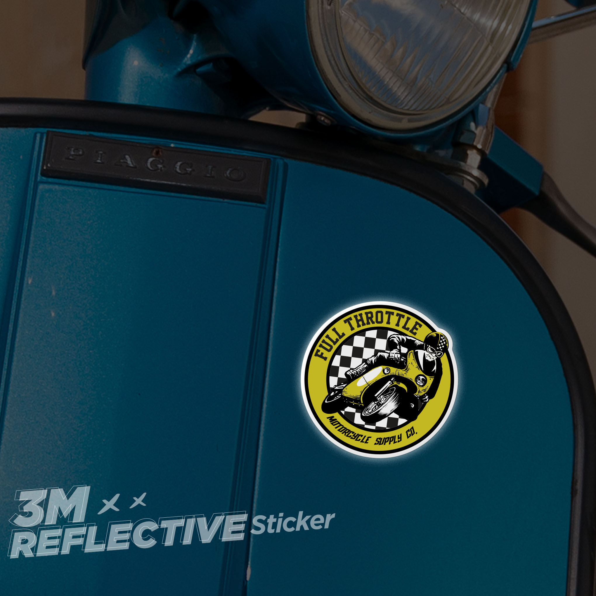 FULL THROTTLE MOTORCYCLE LOGO 3M - Reflective Sticker Die-cut Hình dán phản quang STICKER FACTORY