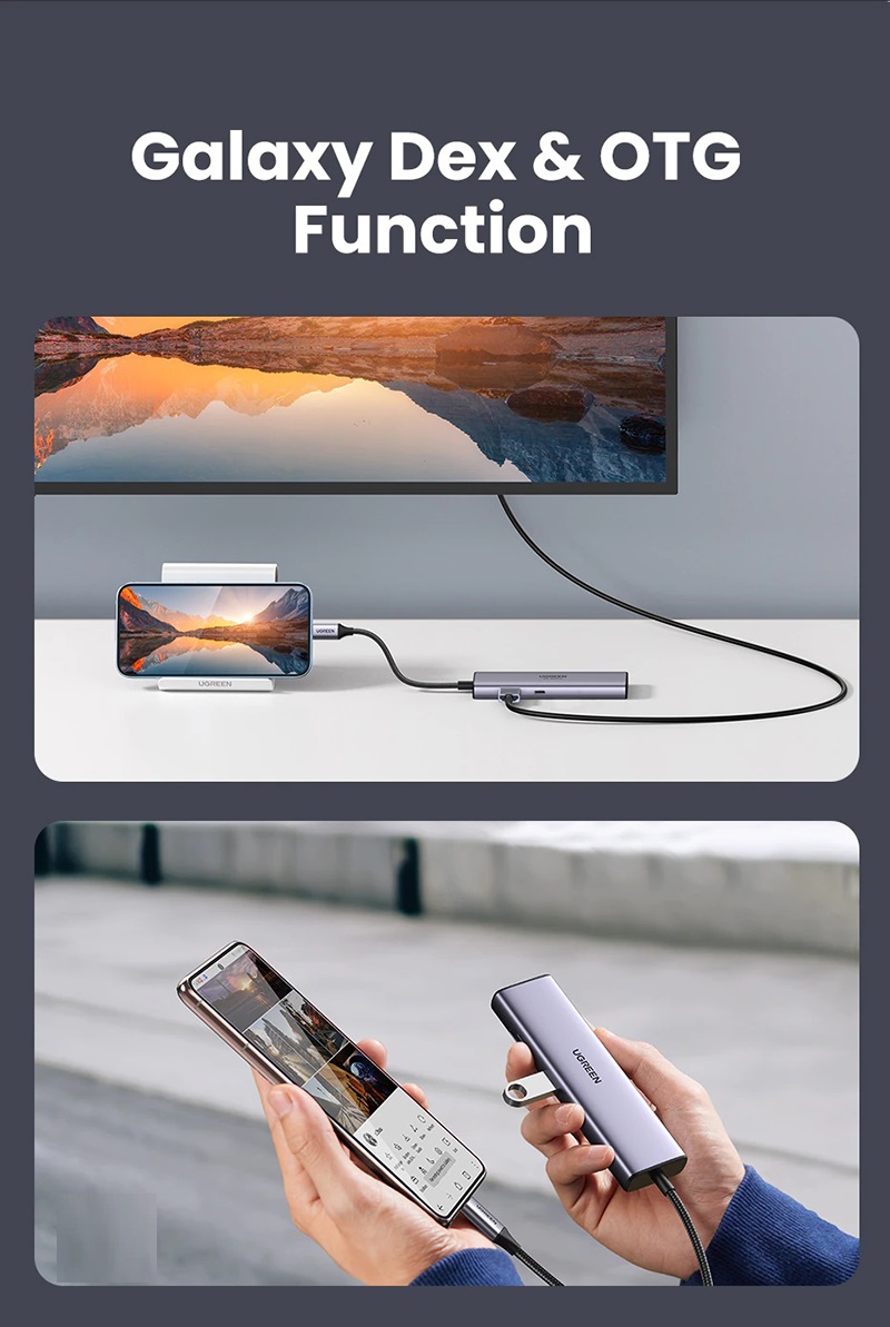 Hub 7 in 1 Chuyển Đổi USB-C sang HDMI 4K@30HZ + USB 3.0 + SD/TF + PD 100W Ugreen 90568 - Hàng Chính Hãng
