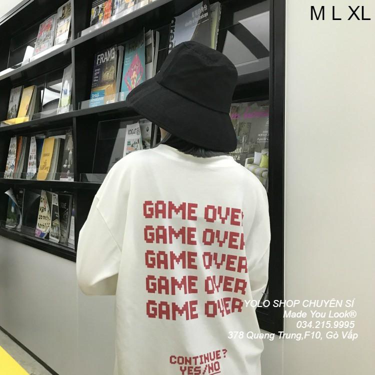 Áo Thun Tay Dài Unisex Form Rộng GAME OVER Ulzzang