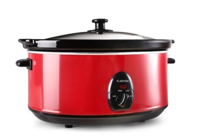 Nồi Nấu Chậm Klarstein, Slow Cooker, Nồi Kho Cá, Nồi Ninh Xương, Nồi Nấu Cháo, Nồi Hầm Đa Năng, 6.5.L, 300W, Nhập Đức - Đỏ