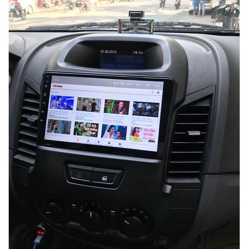 Mặt dưỡng kèm dây nguồn lắp màn hình android cho xe FORD RANGER 2011-2016