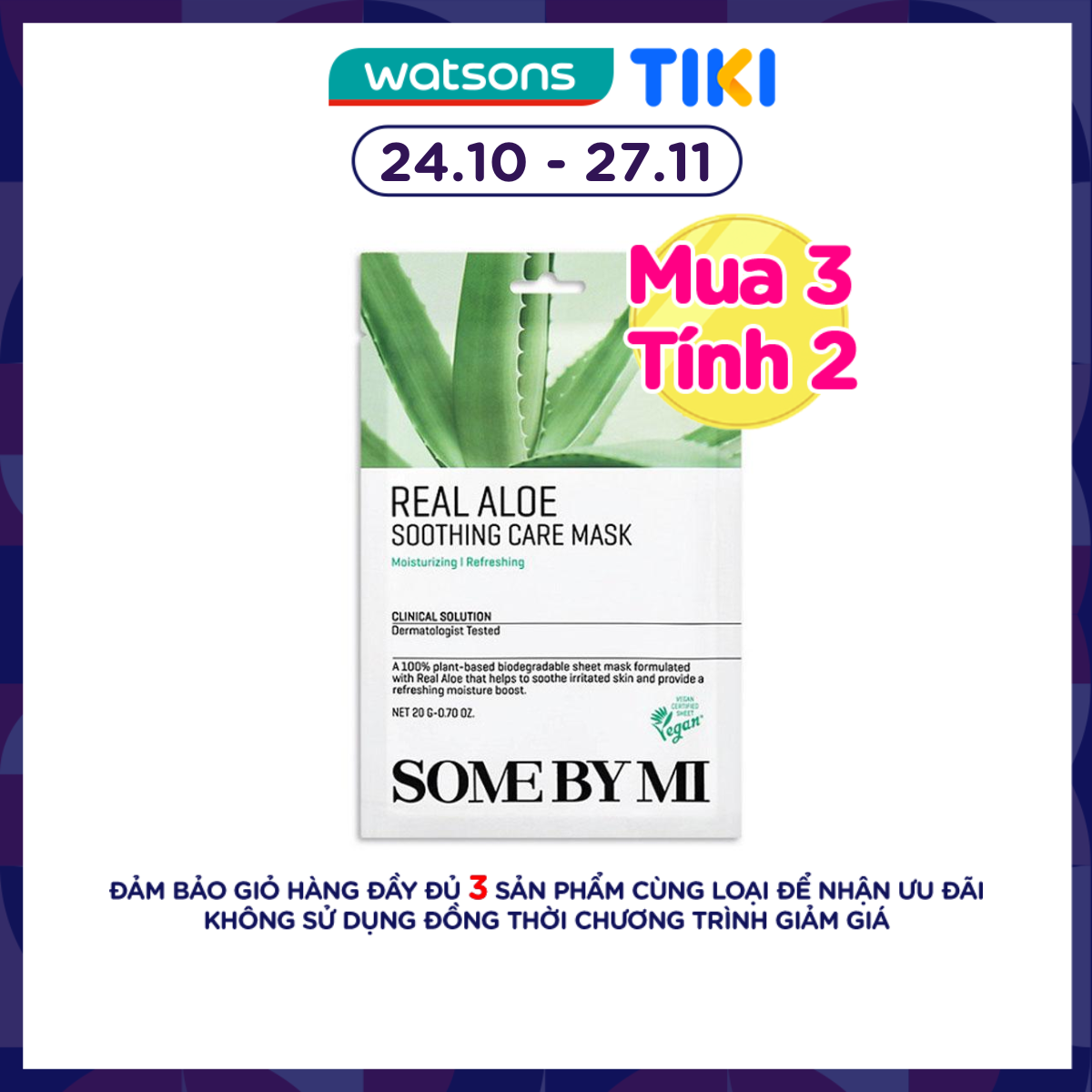 Mặt Nạ Giấy Some By Mi Tinh Chất Lô Hội Real Aloe Soothing Care Mask 20g