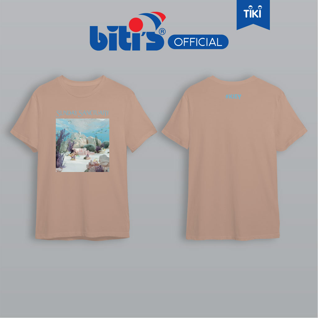 [BST đặc biệt BITI'S X KIEY]  Áo Thun Cotton Biti's Kiey Unisex Brown Ocean T-Shirt BOU001000NAU (Nâu) - M 43-&gt;50kg