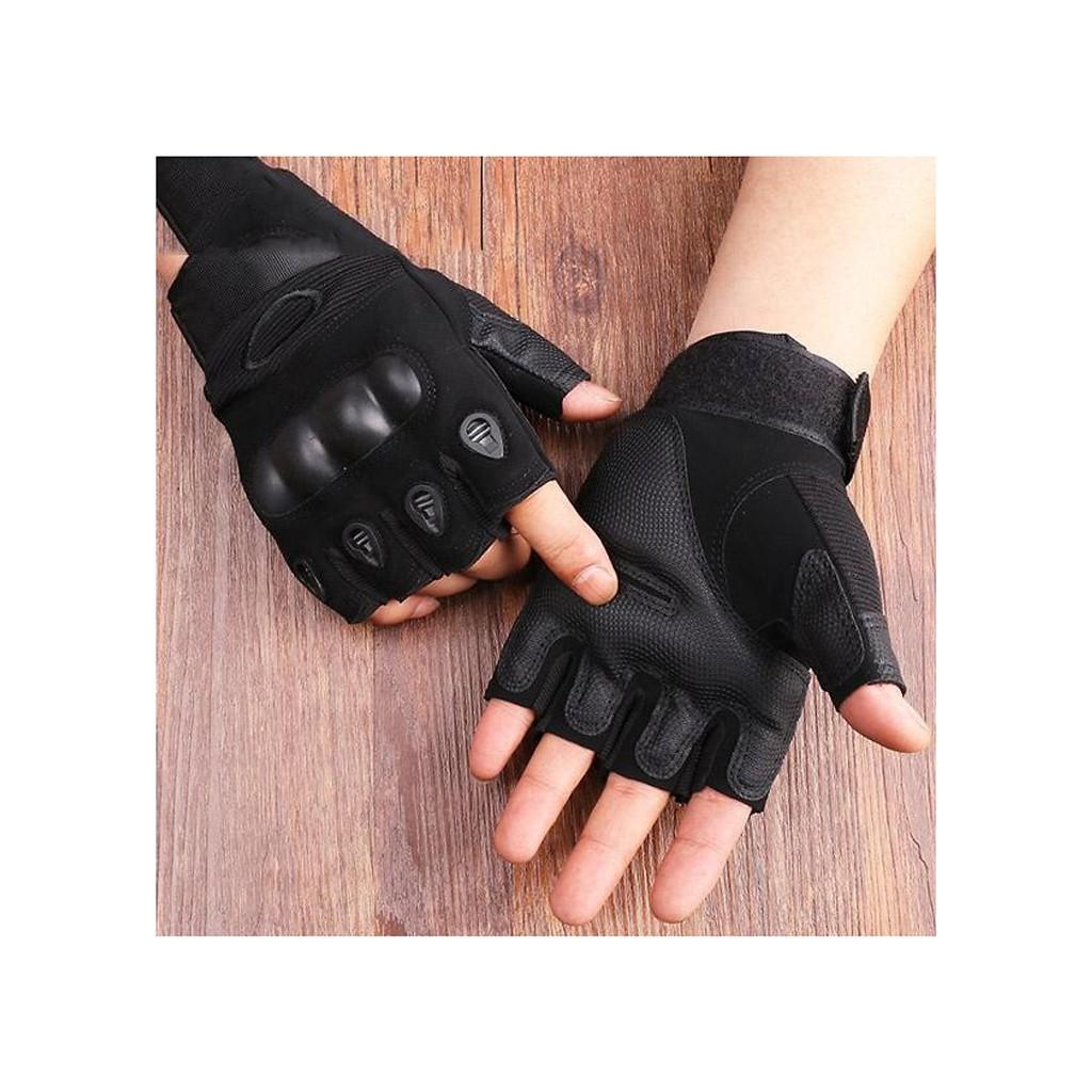 Găng Tay Cụt Ngón Có Gù Bảo Vệ Cực Chất BG05 - Đen - 38