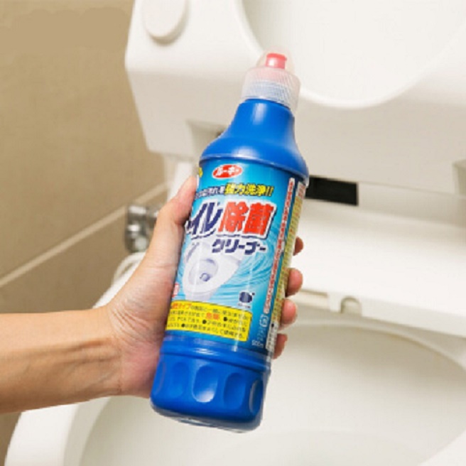 Combo 02 Chai nước tẩy toilet siêu đậm đặc, không mùi 500ml nội địa Nhật Bản + 01 đôi găng tay cao su mềm hàng nội địa Nhật Bản