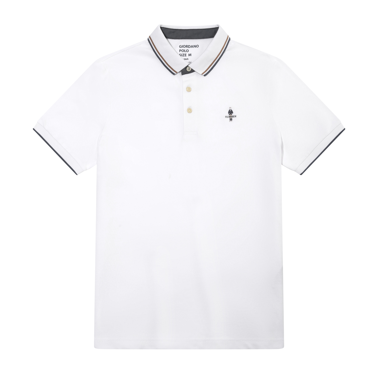 Áo Thun Nam Có Cổ Giordano Classic Polo 01011260 - Trắng- 01,S