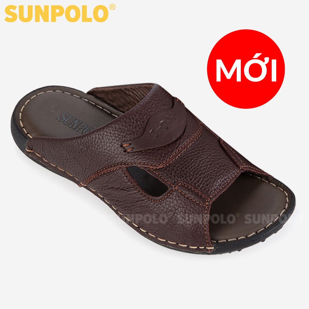 Dép Da Nam, Dép Nam Quai Ngang Da Bò SUNPOLO SQND36