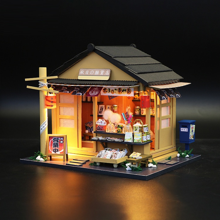 Mô hình nhà DIY Doll House Memory Of Autumn Grocery Store Kèm Mica Chống bụi và Dụng cụ lắp ráp