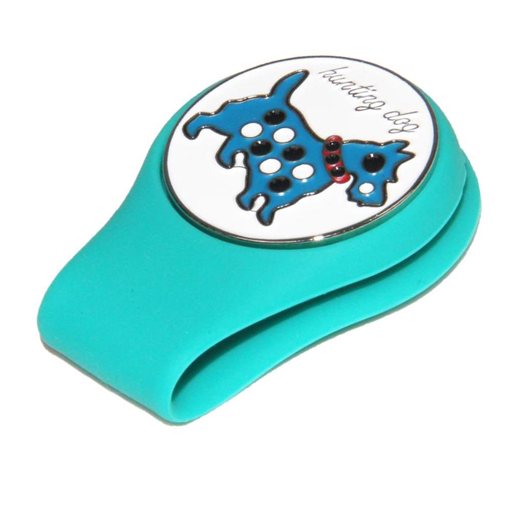 Golf Hat Clip Golf Ball Marker with Detachable Pattern Plate Blue