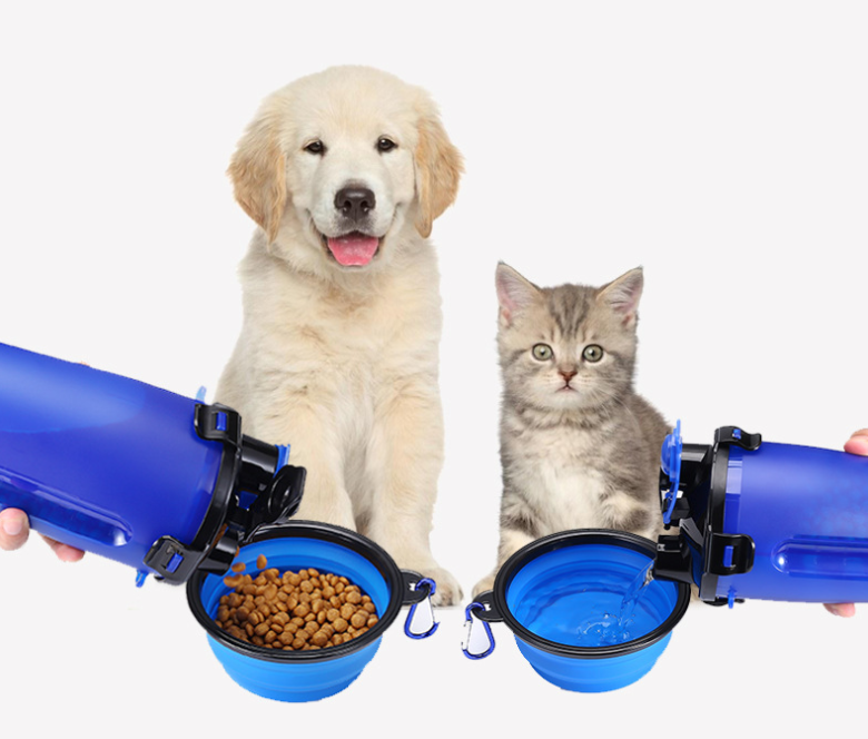 Bình nước du lịch 2 trong 1 đựng nước và thức ăn dành cho chó mèo