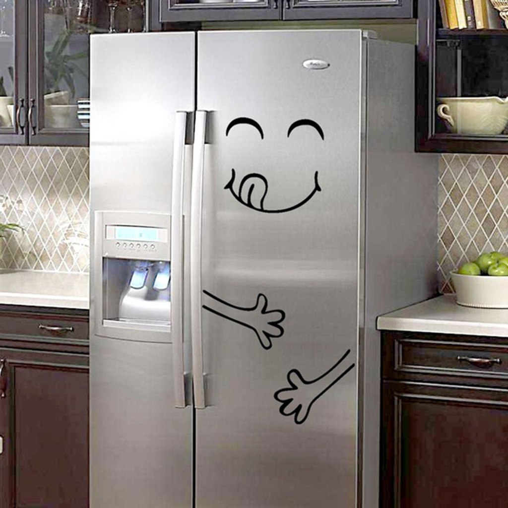 Decal dán tủ lạnh dễ thương hình mặt cười - sticker decal tủ lạnh ngộ nghĩnh