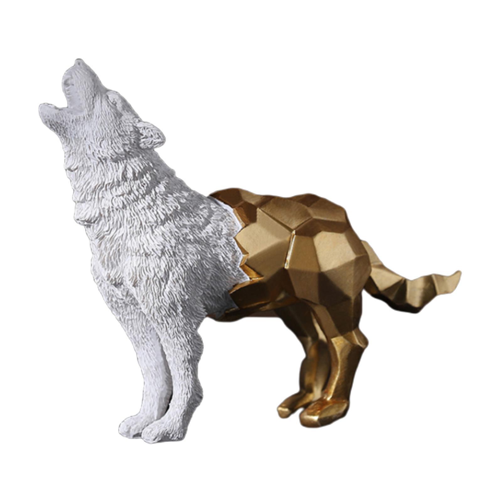 2Pcs Abstract Animal Statue Desktop Ornament Art Sculpture Home Decor