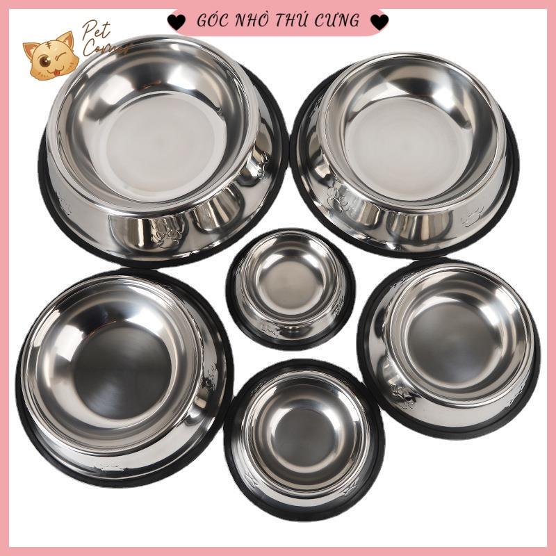 Bát ăn Inox cho chó mèo, có đế cao su chống trơn trượt