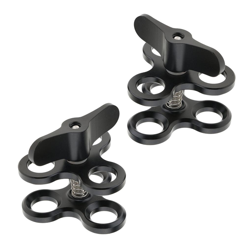 Phép Lạ Chiếu 2 Cái 1-Inch Ba Bóng Kẹp Cánh Tay Gắn Giá Đỡ Dưới Nước Hệ Thống Đèn Chiếu Sáng
