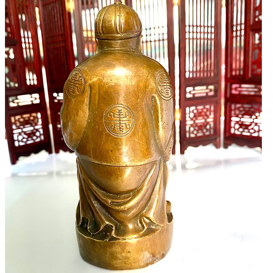 TƯỢNG ÔNG QUẢN TÀI BUÔN MAY BÁN ĐẮT CHIÊU TÀI TỤ LỘC BẰNG ĐỒNG 15cm