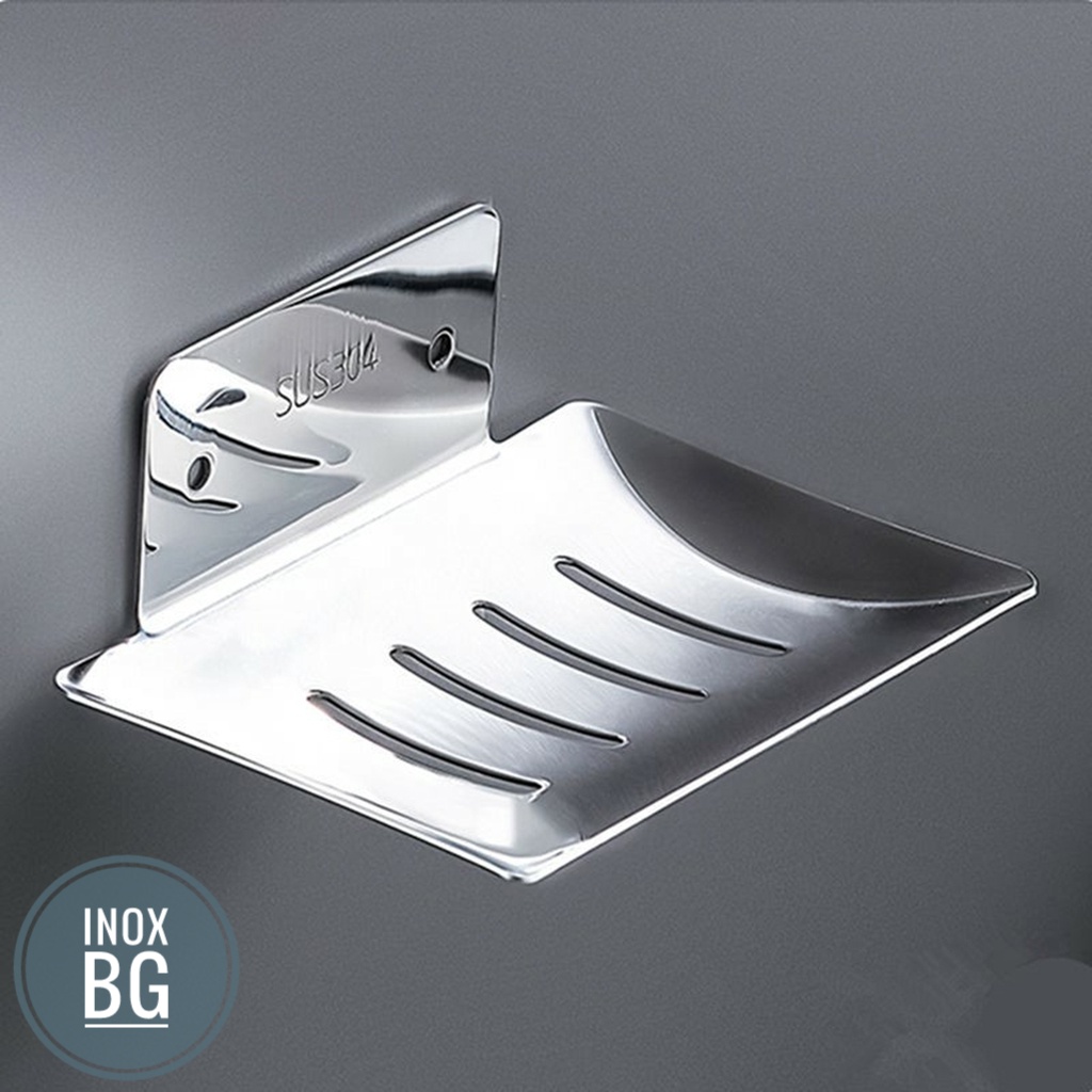 Khay đựng xà phòng tắm inox 304 mờ dán tường hoặc khoan tường