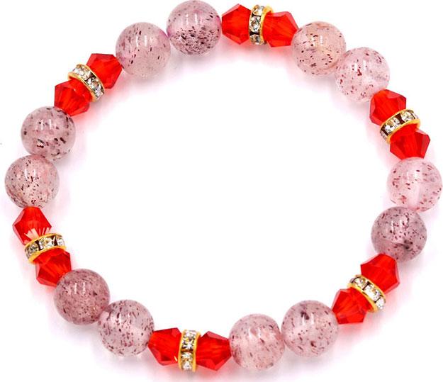 Vòng đeo tay chuỗi hạt đá thạch anh dâu tây 8 ly FTTHO33