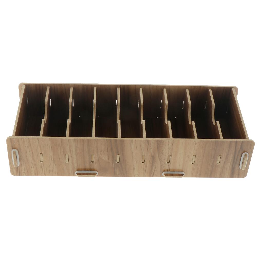 6X Wooden Card Holder, Card Case Storage Box Organizer for Office Cherry Wood