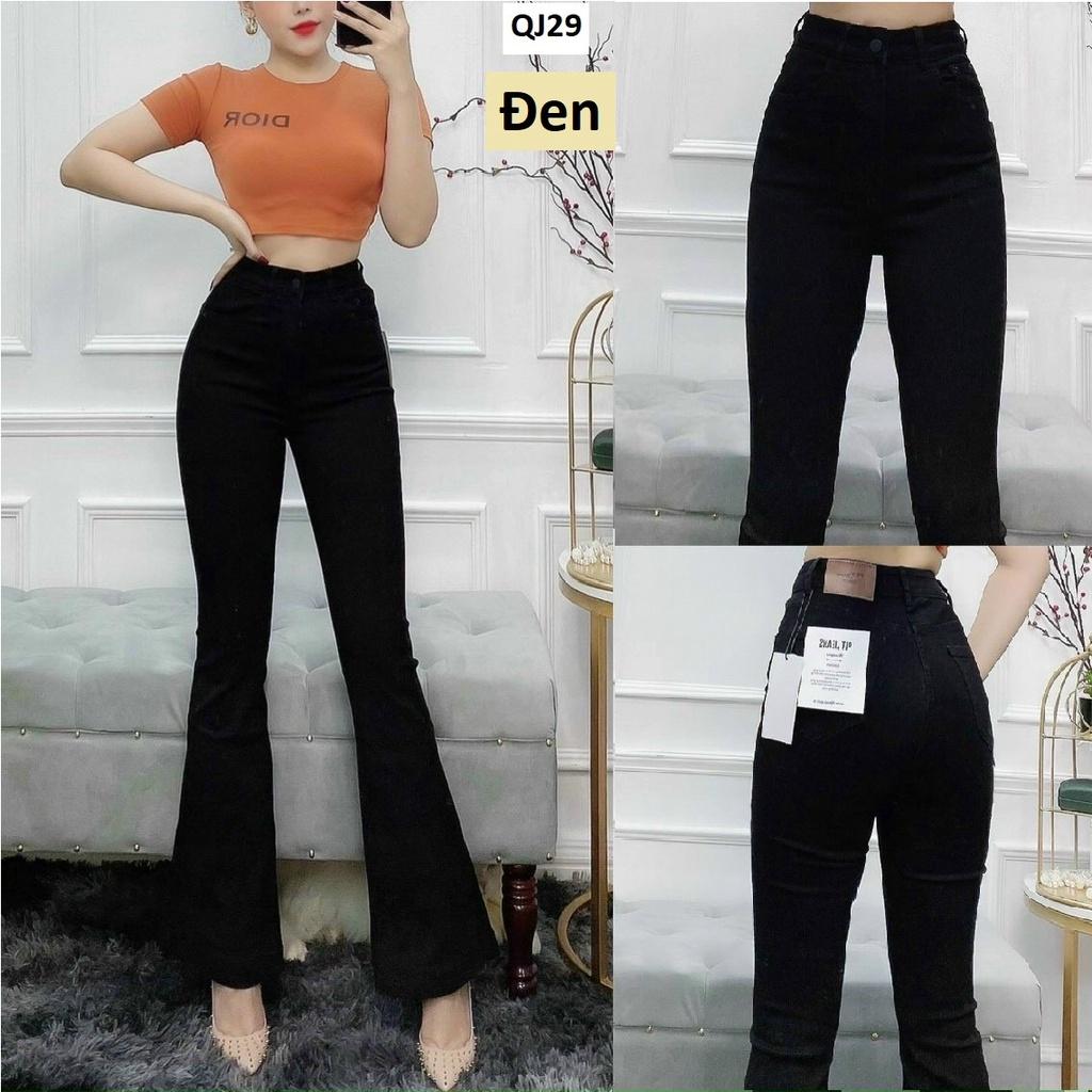 Quần Jean Ống Loe Lưng Cao Kiểu Trơn QJ29