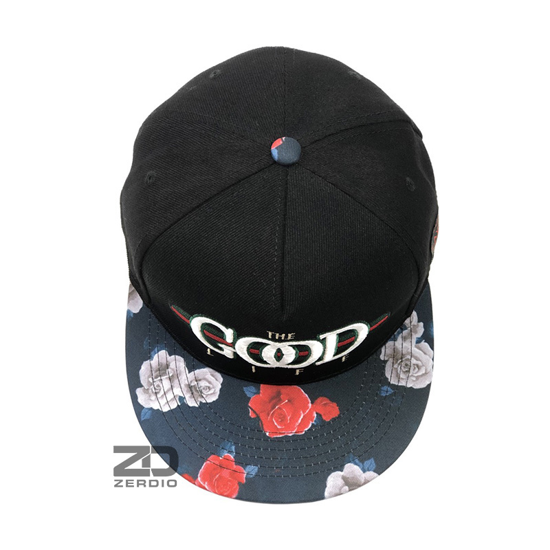 Mũ hiphop, Nón Snapback nam nữ GOOD ROSE SN62 màu đen vải kaki cao cấp