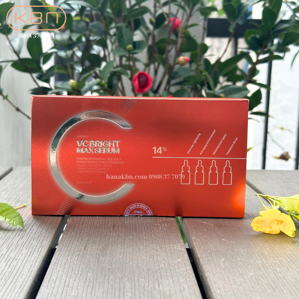 Bộ 4 Chai Serum Vitamin C - VC BRITGH MAX SERUM - Làm Sáng Da, Dưỡng Da, Mờ Thâm, Mờ Nếp Nhăn (Hàng Chính Hãng)