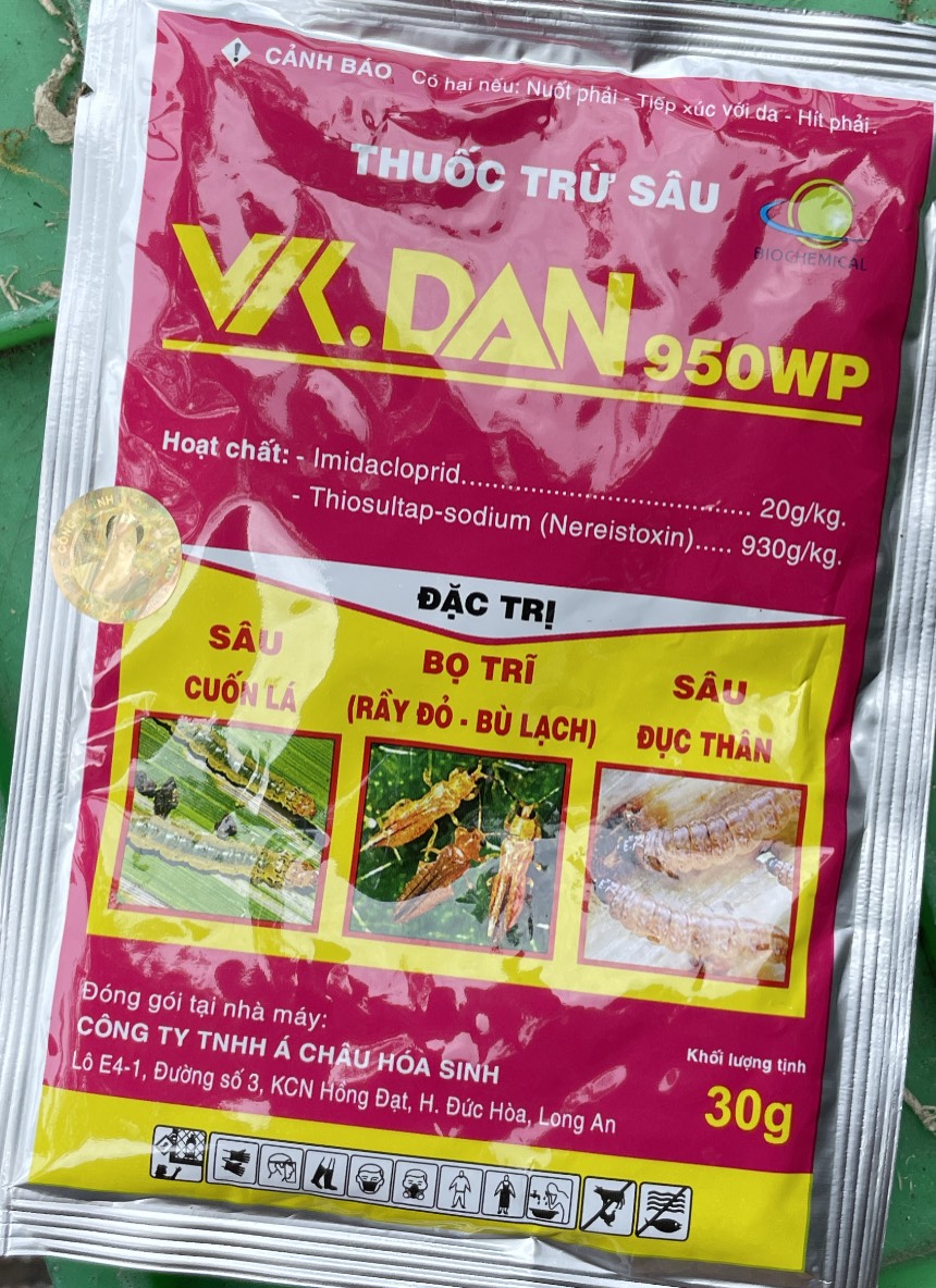 Sản phẩm sâu đục thân, bọ trĩ VK.DAN gói 30gr