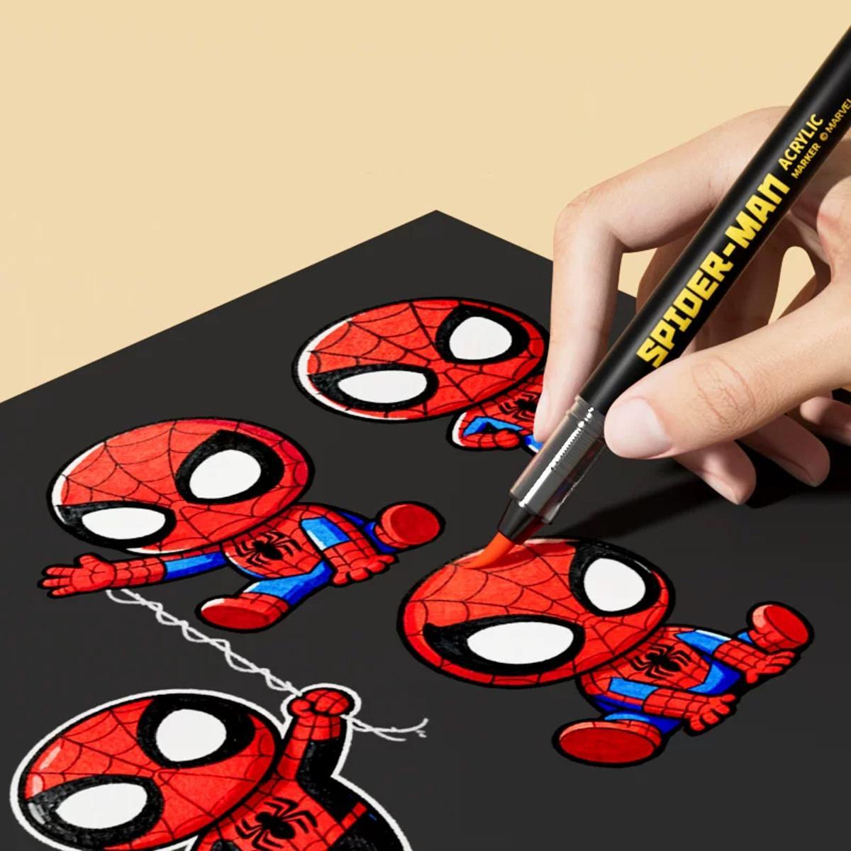 Hộp 36 Bút Lông Màu Acrylic Spider-Man - Ume A60190A1-36