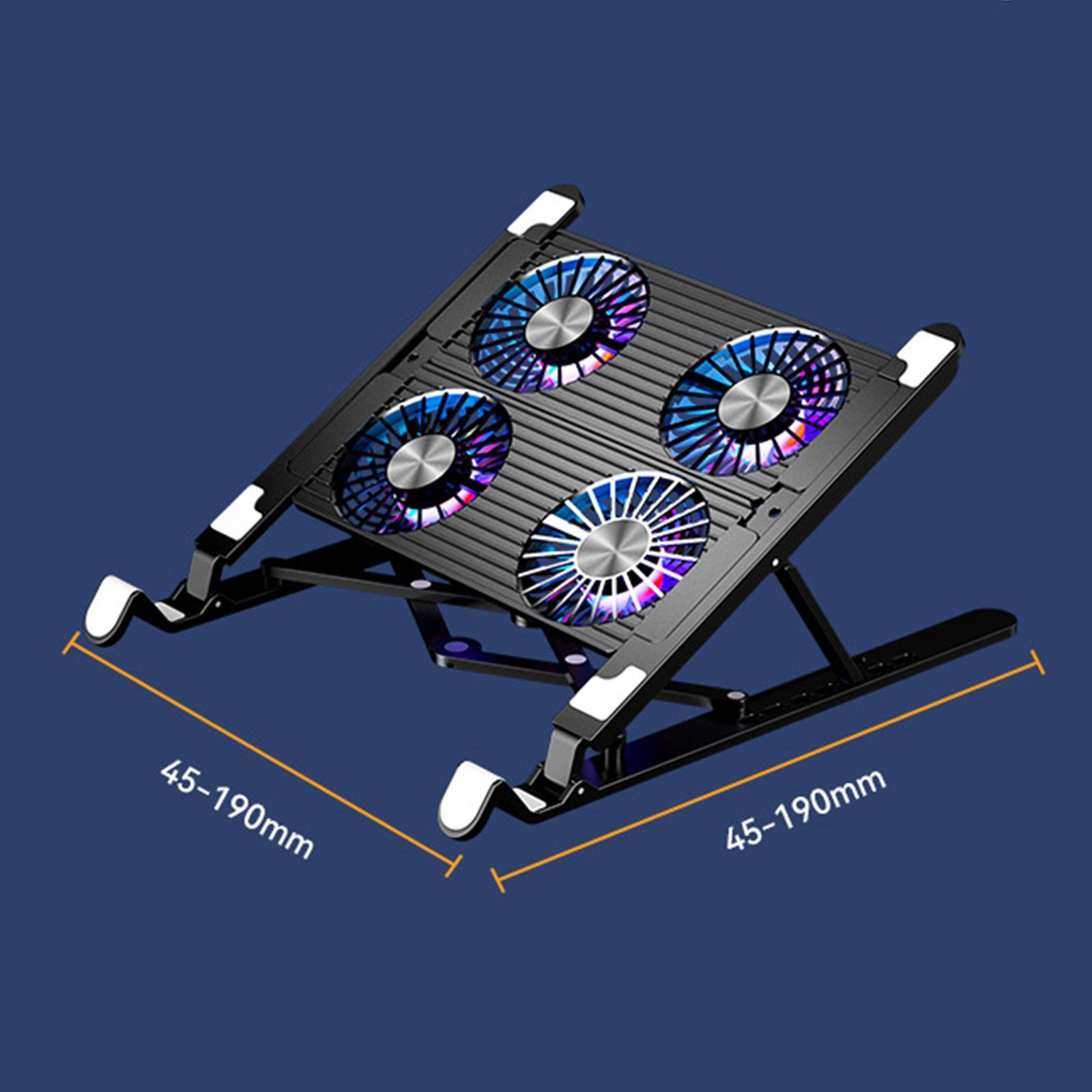 Laptop Stand with 4 Cooling Fan Pad Cooler, Computer Mounts for 11-17.3'' Notebooks