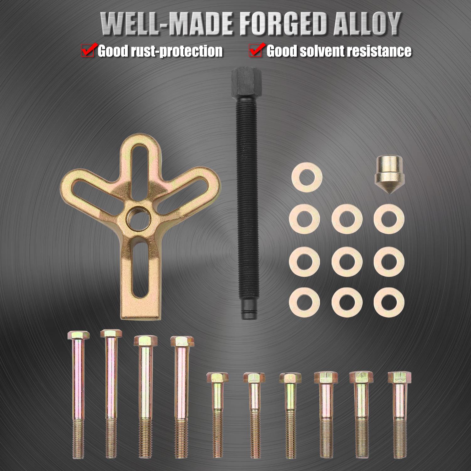 13Pcs Harmonic Balancer Puller Kit Steering Wheel Puller/Installer Crankshaft Pulley Tool for Automotive Repairs