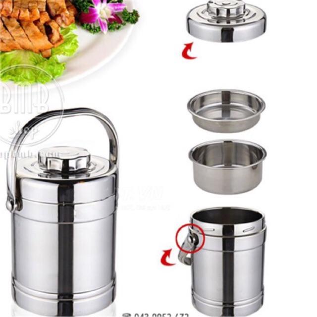 Hộp cơm giữ nhiệt inox 1300ml 3 ngăn inox