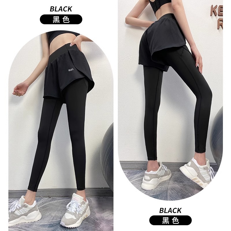 Quần Legging Nữ 2 Trong 1 Có Túi Co Giãn Thắt Lưng Tập Luyện Quần Tập Yoga Tập Thể Dục Tập Gym Thể Thao
