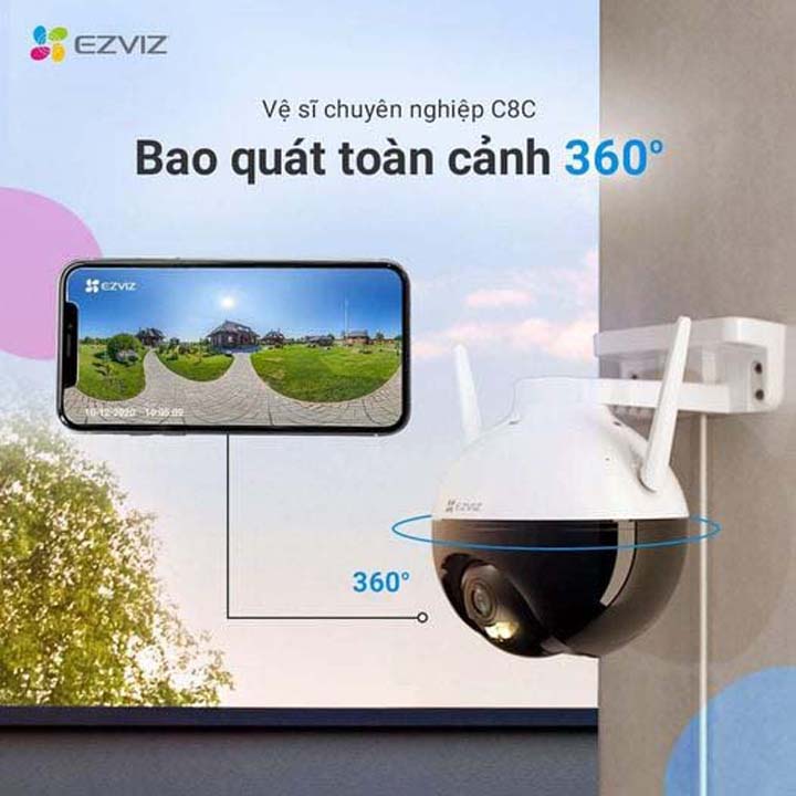 Camera IP Wifi EZVIZ - C8C 2MP quay quét ngoài trời hàng chính hãng Nhà An Toàn