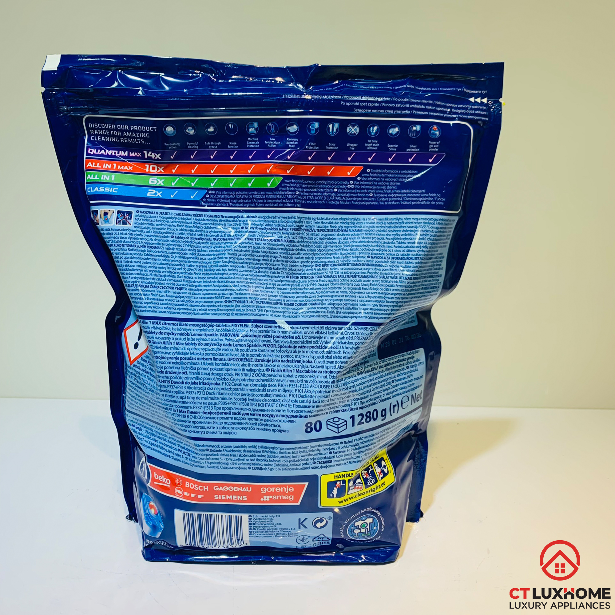 Viên rửa chén bát Finish All In One Max 80 viên