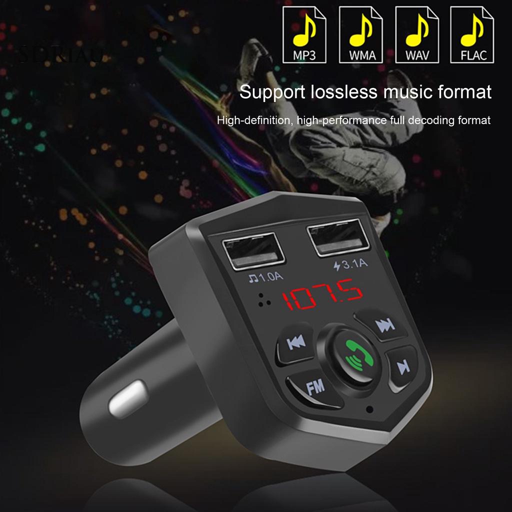 *QCDZ* 803E FM Transmitter Bluetooth 5.0 Intelligent Voice Black MP3 Player 3.1A Charger for Car